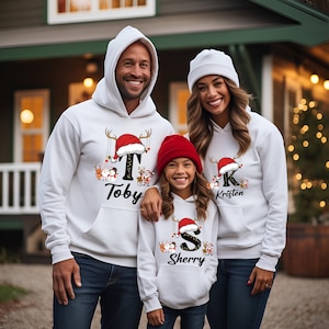 Family Christmas Name Sweatshirt, Monogrammed Family Christmas Hoodie, Personalized Christmas Family T-Shirt, Custom Christmas Shirt