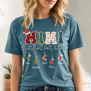 Custom Mimi Shirt, Christmas Grandma Claus Sweatshirt, Grandma Sweater, Custom Nana And Grandkids Sweatshirt, Gifts For Nana Gigi