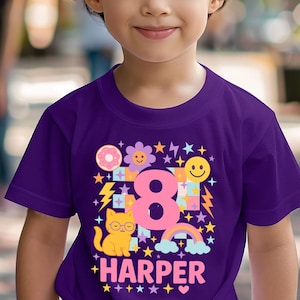 Benutzerdefinierte Geburtstagskind Shirt, Lächeln-Geburtstags-Themaparty, personalisiertes Familien-Shirt, Geschenk für Mädchen, Unisex Shirt