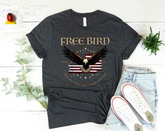 Free Bird T-SHIRT, Old School Band T-shirt, Retro Music Shirt, Rock Band Tee, Oversized Trendy Shirts