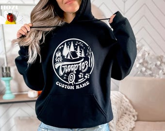 Girl Camping Shirt, Funny Cookie Dealer TShirt, Scout Leader Gift, Custom Scout Troop Number