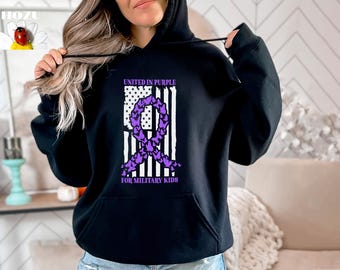 Purple Up For The Military Child T-Shirt, Month of Military Child Shirt, Army Soldier Kids Gift, Boots US Flag Shirt, Purple USA Flag Shirt