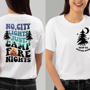 Benutzerdefinierte Scout Shirt, benutzerdefinierte Camp Troop Nummer T-Shirt, Camping Shirt, Camping Shirt, Truppe Shirt, Mädchen Camping T-Shirt, Mädchen Shirt, Frühling Tee