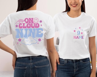On Cloud Nine Birthday Shirt, 9th Birthday Girl, Kids Youth