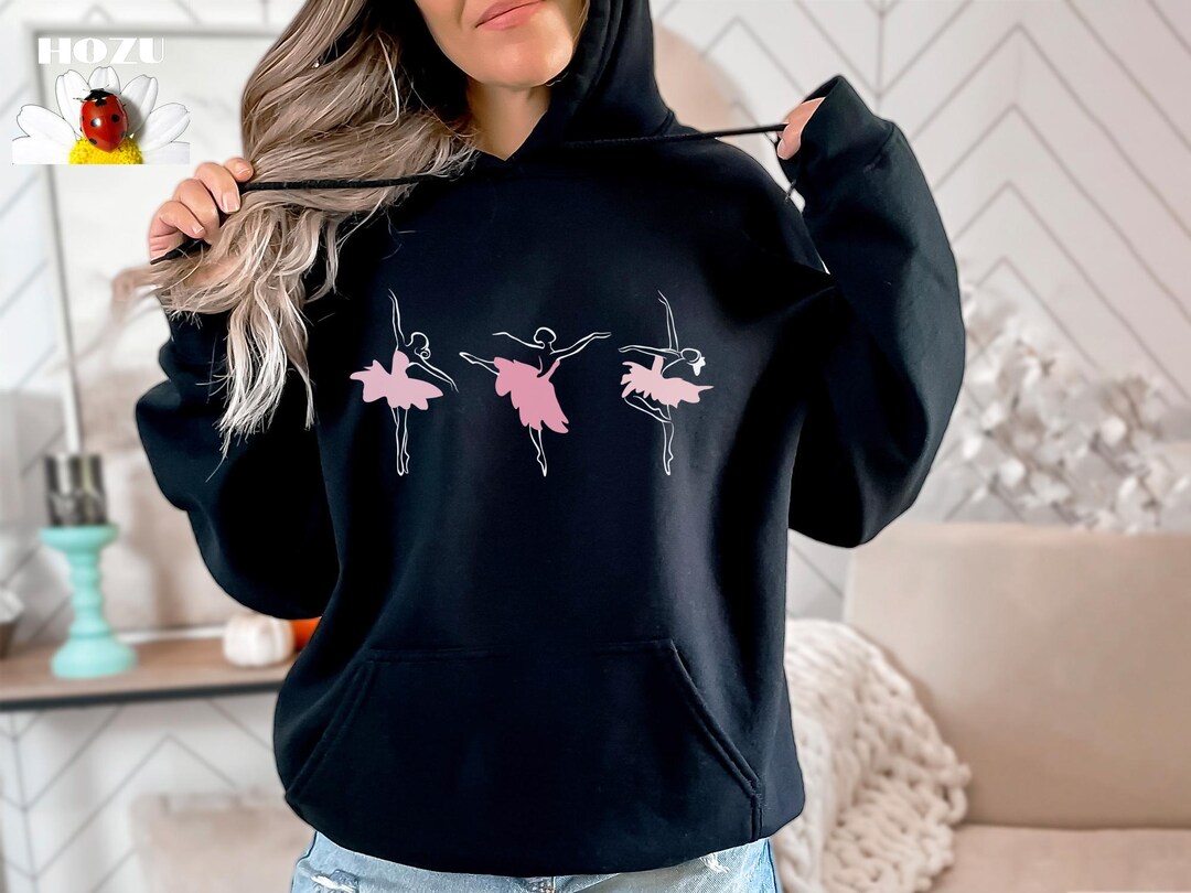 Girl Ballet Pattern Print Women Crewneck Sweatshirt