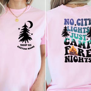 カスタムスカウトシャツ、カスタムキャンプ隊番号Tシャツ、キャンプシャツ、キャンプシャツ、隊シャツ、ガールズキャンプTシャツ、ガールズシャツ、スプリングTシャツ