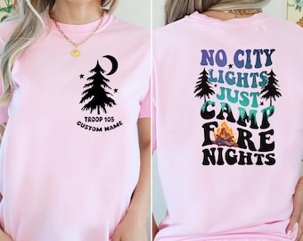 Custom Scout Shirt, Custom Camp Troop Number T-shirt, Camping Shirt, Camping Shirt, Troop Shirt, Girls Camping Tee, Girls Shirt, Spring Tee