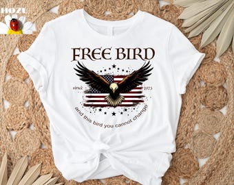 Free Bird T-SHIRT, Old School Band T-shirt, Retro Music Shirt, Rock Band Tee, Oversized Trendy Shirts