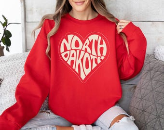 North Dakota Hoodie, North Dakota Sweatshirt Hoodie, Retro Vintage Aesthetic Sweater State College University Style ND State Gift Sweater