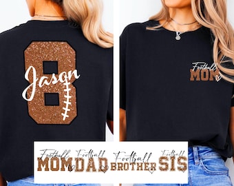 Personalized Football Mom Shirt, Football Mom Shirt With Kids Name and Number,Custom Football Mom Tee,Football Mom T-Shirt,Football Mama Tee