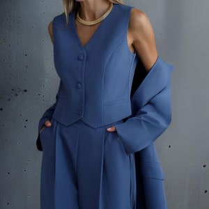 Costume 3 pièces pour femme, Costume d'affaires classique, Costume décontracté, ensemble bureautique, ensemble de costume pour femme, tailleur pantalon, costume d'affaires pour femme, veste et gilet