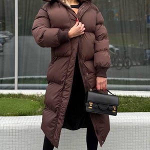 Custom Jacket, Oversize Puffer Coat, Womens Puffer, Vintage Jacket, Long Puffer, Outerwear, Brown Puffer, Winter Style, Slow Fashion,Vintage