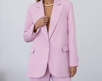 Traje de pantalón, Traje de pantalón, Traje de dos piezas para mujer a medida, Traje de mujer, Ropa de oficina, Traje de pantalón