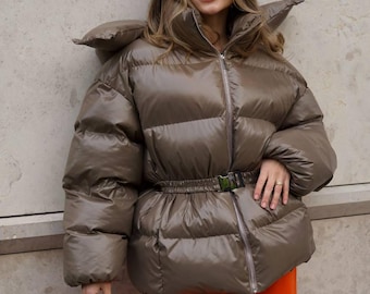Belted Puffer Jacket, Maxi Winter Coat, Long Quilted Jacket, Quilted Puffer Jacket, Custom Jacket, Winter Clothing