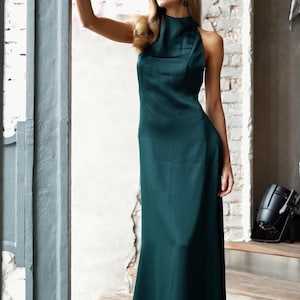 Midi-avondjurk, aansluitende midi-jurk, avondjurk, mouwloze jurk, bruidsmeisjesjurk, trouwjurk, feestjurk, vintage jurk, top