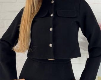 Garnitur tweedowy damski, Marynarka tweedowa damska, Styl wiosenny, Moda wiosenna, Garnitur casualowy, Garnitur tweedowy vintage, Styl awangardowy, Formalny garnitur biurowy