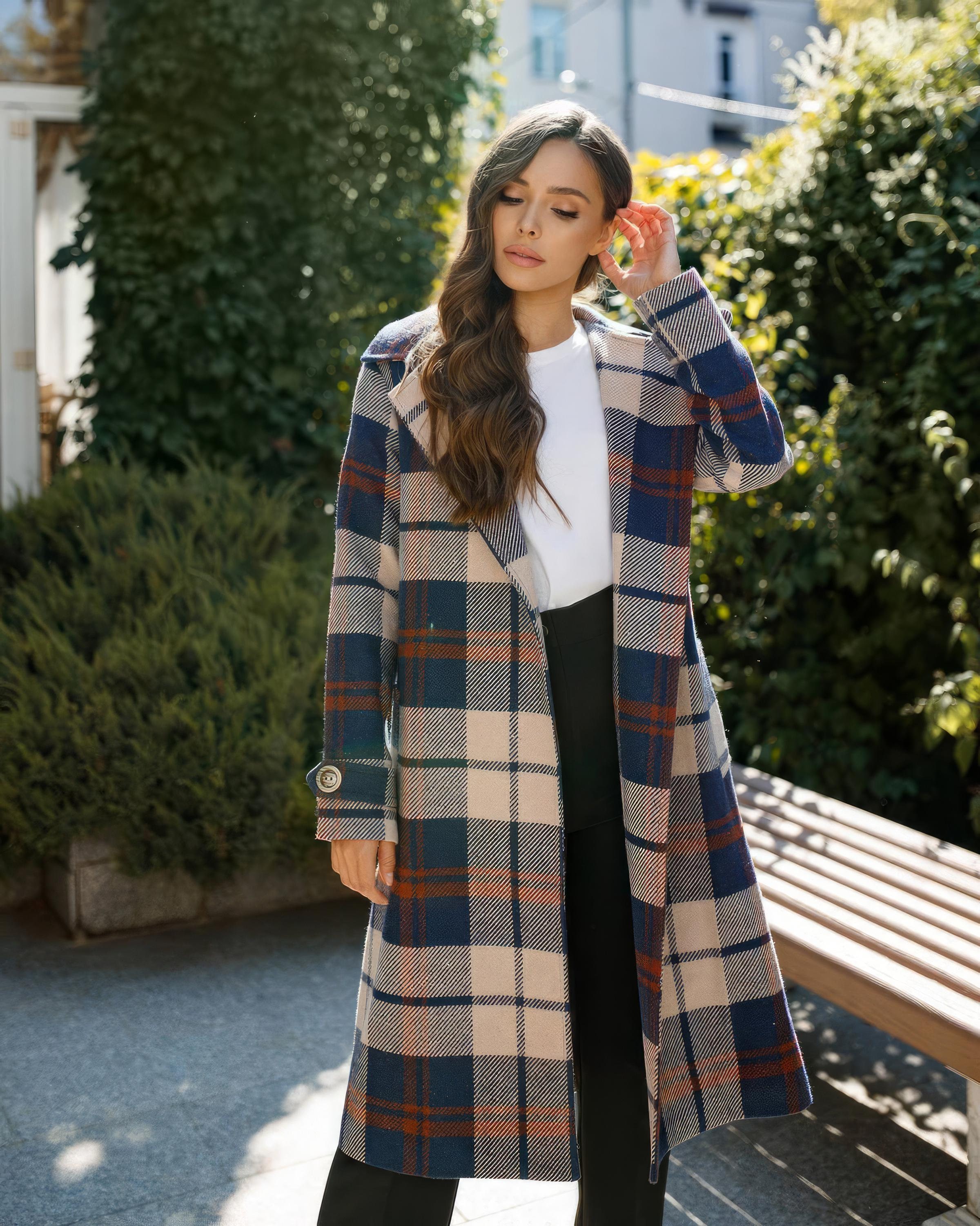 Navy Blue Coat Checked Winter Coat Trench Coat Next Red Check Coat