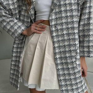 Tweed Jacket, Tweed Trench, Wool Jacket, Tweed Blazer, Custom Jacket, Vintage style, Herringbone Jacket,Long Trench Coat,Boho Trench,Fashion