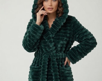 Hooded Terry Cotton Warm Bathrobe: Cozy Unisex Oversize Robe Women Bathrobe Bridesmaid Robe Plus Size Clothing Housewear Home wear