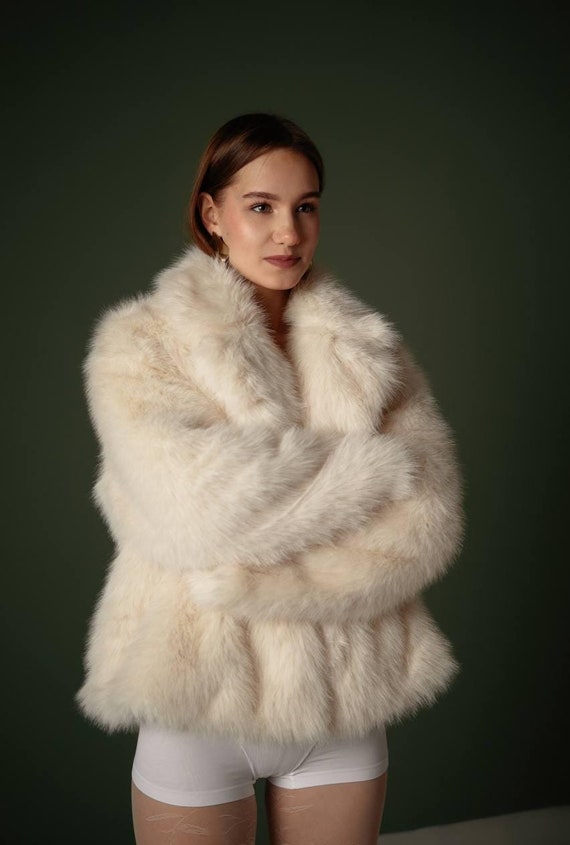 Faux Rabbit Fur Coat, Eco-Friendly Midi Coat, Winter Style