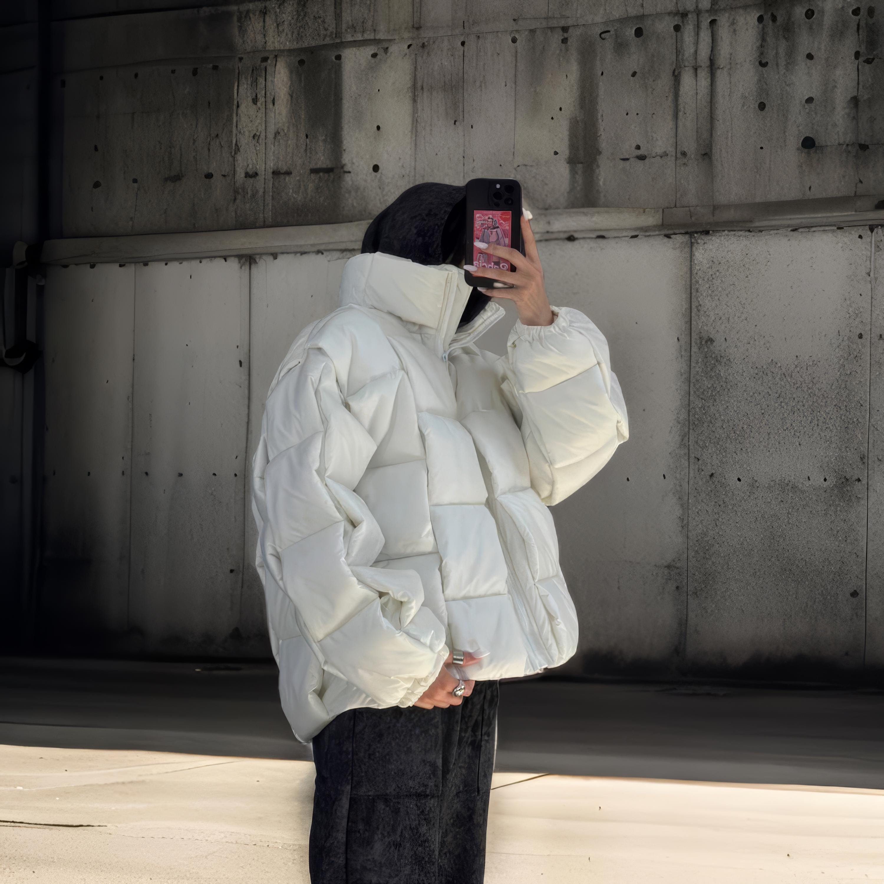 Oversized Cotton Blend Puffer Jacket Casual Winter