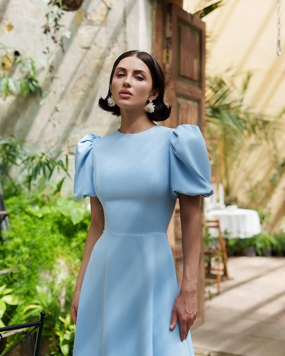 Crepe Boho Evening Dress, Summer Wedding Guest Attire