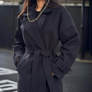 Cashmere Trench Coat Women, Cotton Trench Coat, Belted Trench Coat for Women, Double-Breasted Trench Coat, Long Trench for Women, fall style