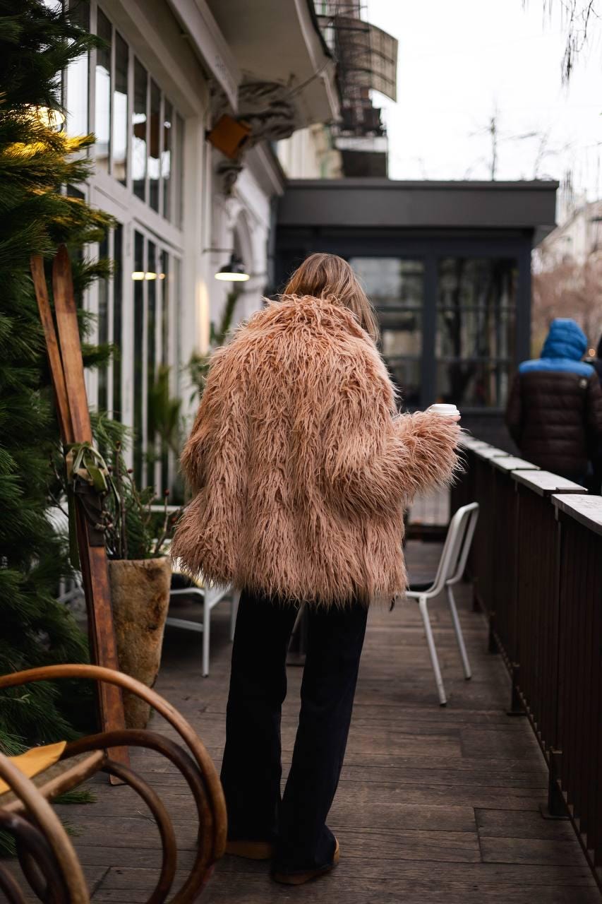 Faux Alpaca Fur Coat, Long Eco Fur Trench, Sherpa Style - Etsy