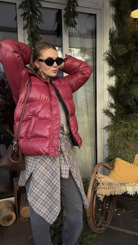 Chaqueta de invierno extragrande para mujer, abrigo acolchado vintage con  capucha, chaqueta de plumón informal para mujer, estilo invernal, ropa de