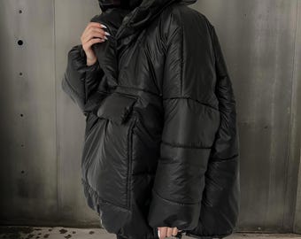 Custom Jacket, Oversize Puffer Coat, Long Women Jacket, oversize puffer, Winter Style, Rave Clothing, Outerwear, Long Trench Coat,Streetwear