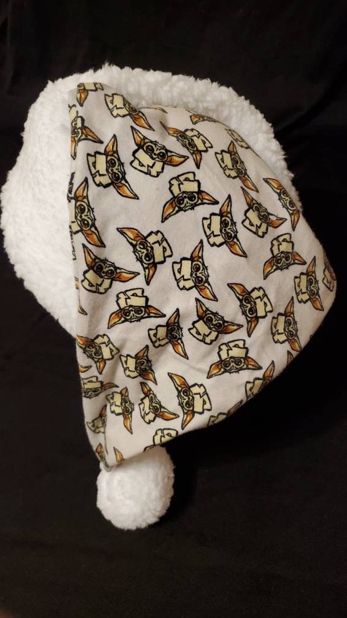 Grogu Baby Yoda Licensed Fleece Santa Hat With Faux Sherpa Etsy