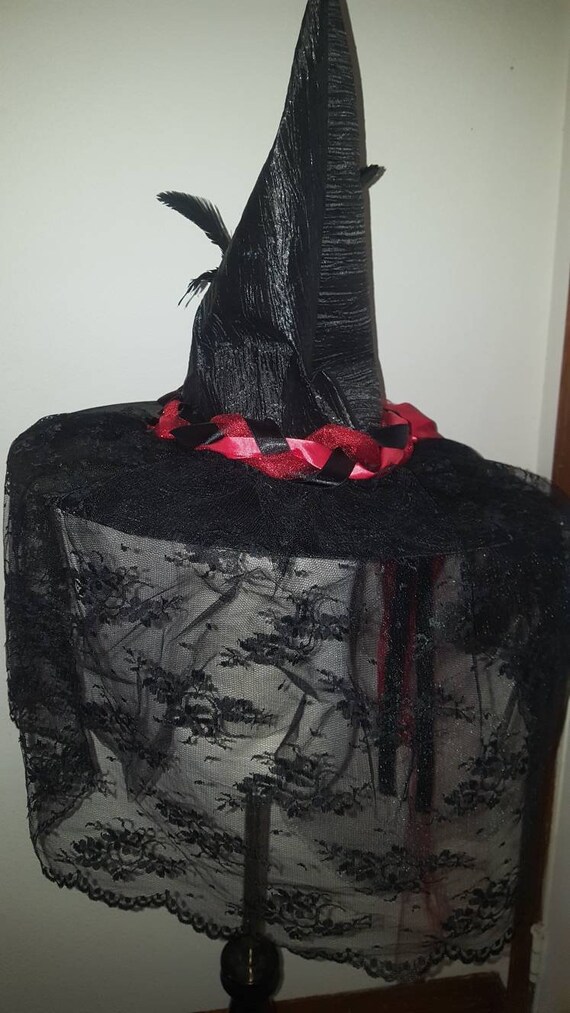 Beautiful Midnight Rose Witches Hat 
