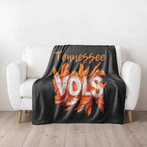 Tennessee Vols Blanket, College Football Game Day Gift, Cozy Fleece Throw, TN College Student Gift,Velveteen Plush Blanket, Dorm Room Decor