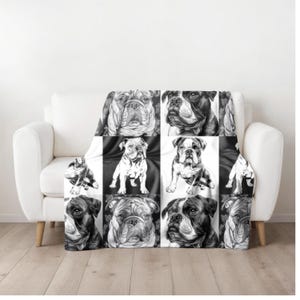 Olde English Bulldog Blanket, Bulldog Blanket, Gift for Bulldog Lovers, English Bulldog, Dog Lover Blanket, Bulldog Gift, Bull Dog Mom Gift
