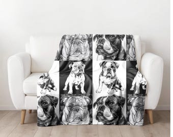 Olde English Bulldog Blanket, Bulldog Blanket, Gift for Bulldog Lovers, English Bulldog, Dog Lover Blanket, Bulldog Gift, Bull Dog Mom Gift