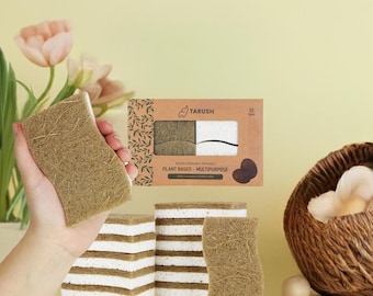 Lot de 12 éponges de cuisine naturelles écologiques