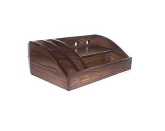 Ash Charging Station in Expresso with Slots, USB Surge Protector