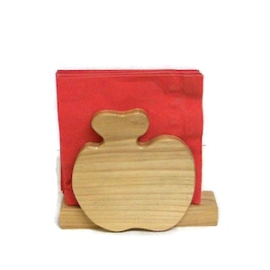 Apple Napkin Holder, Wooden Napkin Holder Handcrafted from Ash Hardwood