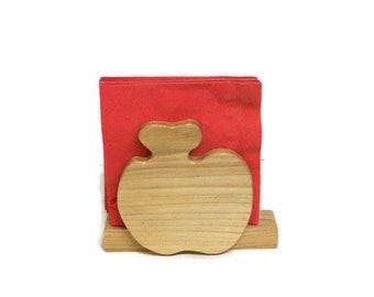 Apple Napkin Holder, Wooden Napkin Holder Handcrafted from Ash Hardwood