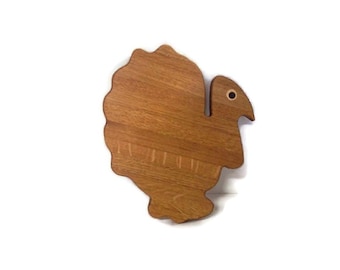 Turkey Cheese Cutting Board Handcrafted from Mixed Oak Hardwoods