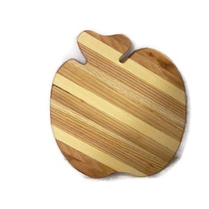 Big Apple Cutting Board, Apple Lover Cutting Board  Handcrafted from Mixed Hardwoods