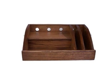 Reduced Price -- Ash Charging Station in American Walnut with Slots, USB Surge Protector