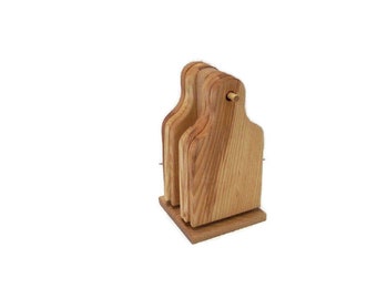 Charcuterie Boards (6), Cheese and Cracker Boards. 6 Cutting Boards on an Oak Stand