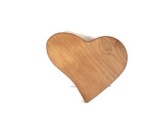 Small Primitive Heart Shaped Cheese Cutting Board Handcrafted from Maple Hardwood