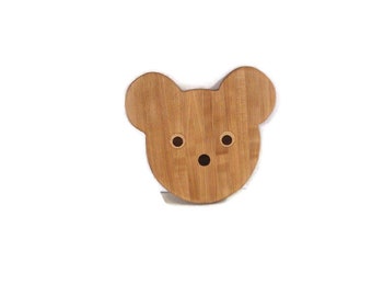 Teddy Bear Head Cutting Board Handcrafted from Maple Hardwood