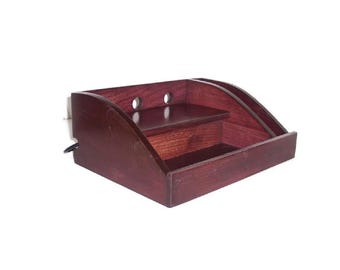 Oak Charging Station with 1 Slot, USB Surge Protector