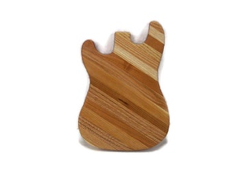 Big Guitar  Cutting Board Handcrafted from Mixed Hardwoods