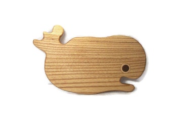 Small WHALE Cutting Board Handcrafted from Ash Hardwood