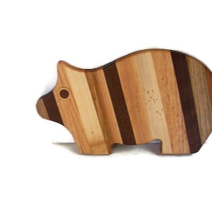 Pig Cheese Cutting Board Handcrafted from Mixed Hardwoods