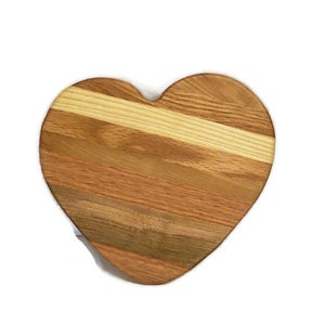 Heart Cutting Board Handcrafted from Mixed Hardwoods